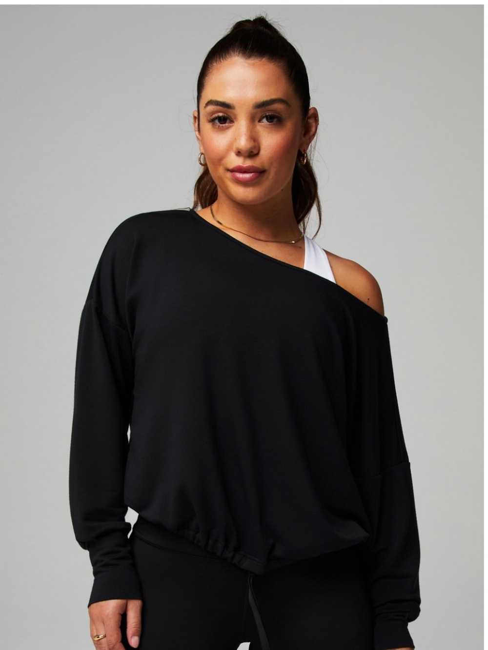 FABLETICS Luxe Terry Off Shoulder Pullover